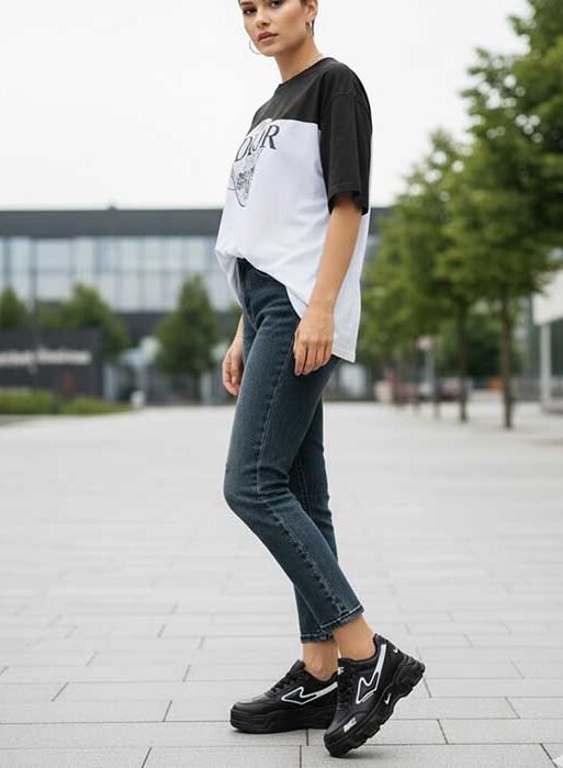 Women sneaker shoes black