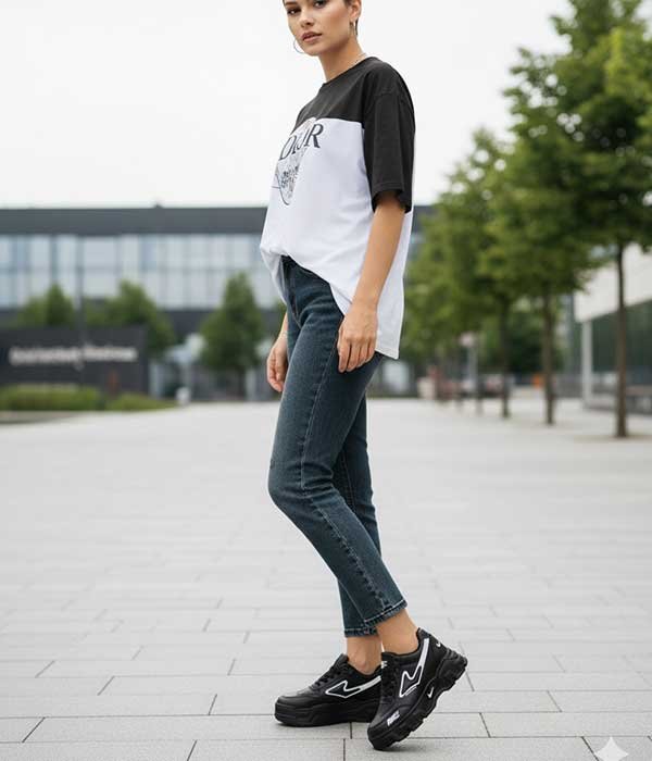 Women sneaker shoes black