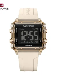 White Fashion Transparent LCD Electronic Wristwatch with Waterproof Alarm LED Silicone Strap Teenager Watch