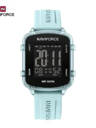 Fashion Transparent LCD Digital Date Watch with 5ATM Waterproof, Alarm, LED Light, Silicone Strap for Teens