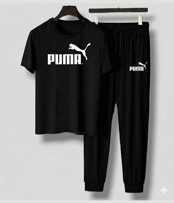Men’s T-Shirt and Black Track Pant Set – Matching Color Loungewear Outfit, Casual Wear, Sport wear