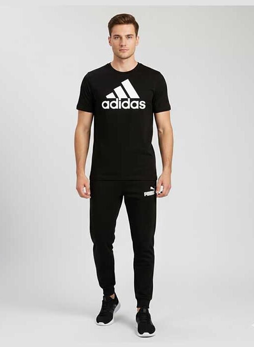Men’s T-Shirt and Black Track Pant Set – Matching Color Loungewear Outfit, Casual Wear, Sport wear