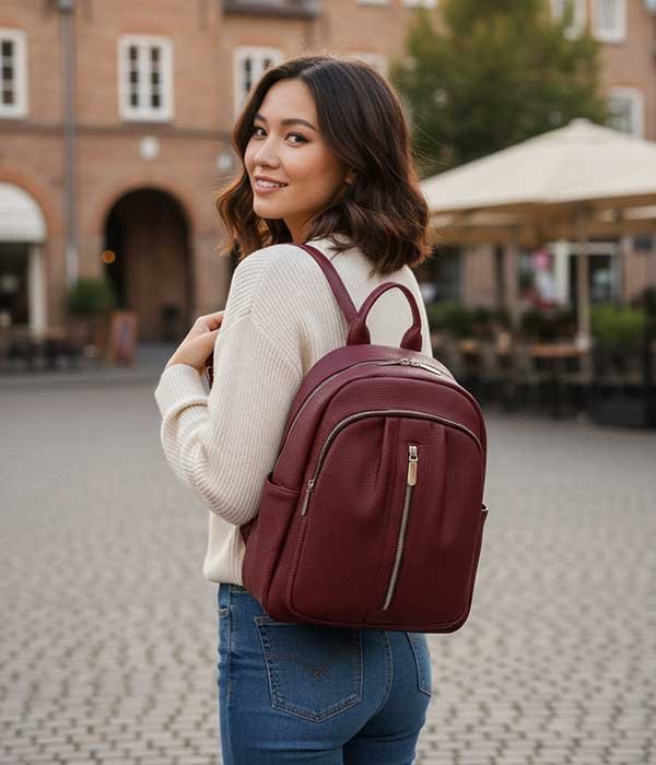 High quality Women Backpack Solid Bag