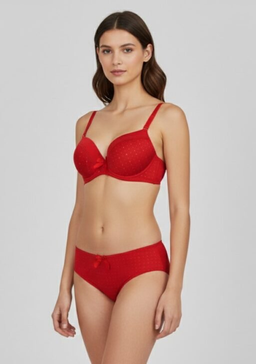 Pack of 6 – Solid Color Cup Lace Bra Panty Set