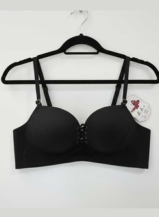 Black Solid Color Cup Lace Bra