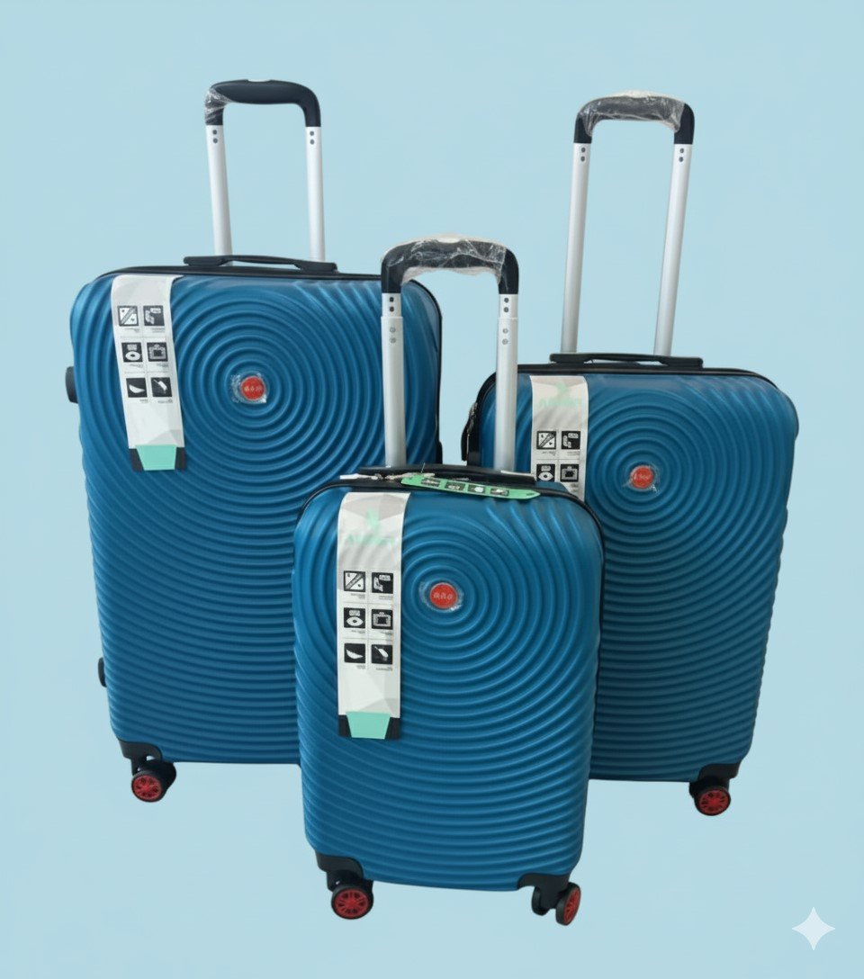 Plastic Silicon suitcase travel blue green