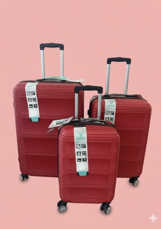 Silicon plastic suitcase travel bags red