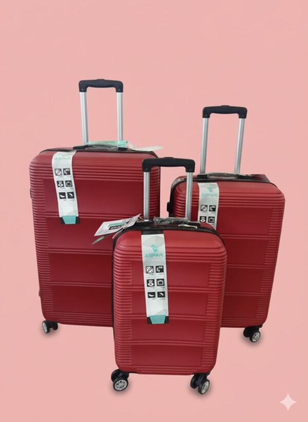 Silicon plastic suitcase travel bags red - Image 1