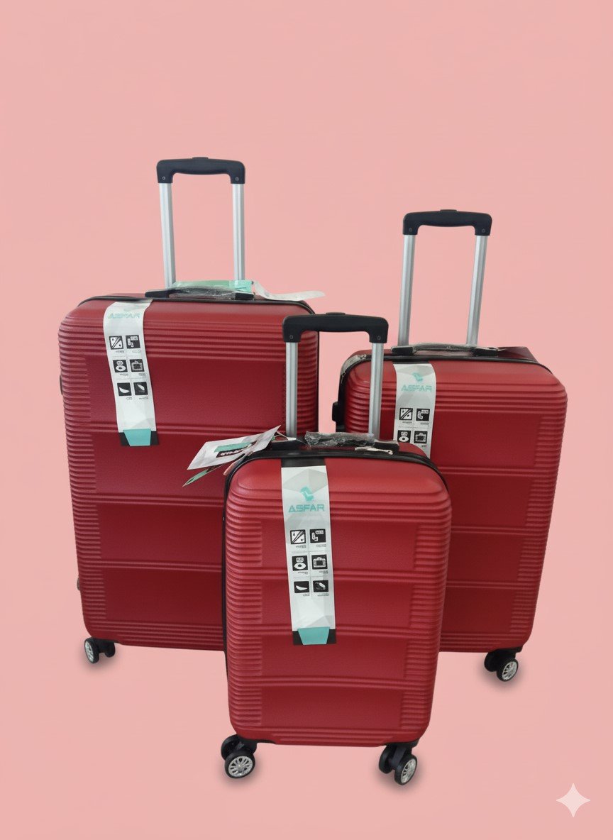 Silicon plastic suitcase travel bags red