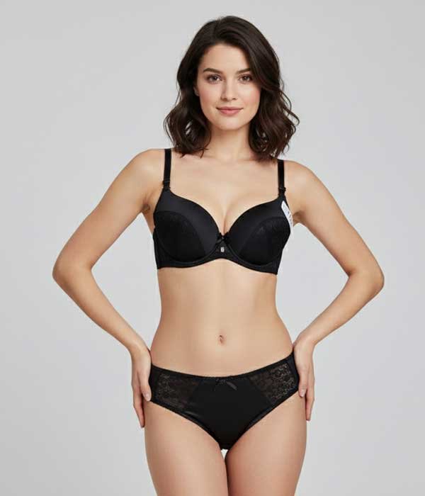 Pack of 6 – Solid Color Cup Lace Bra Panty Set