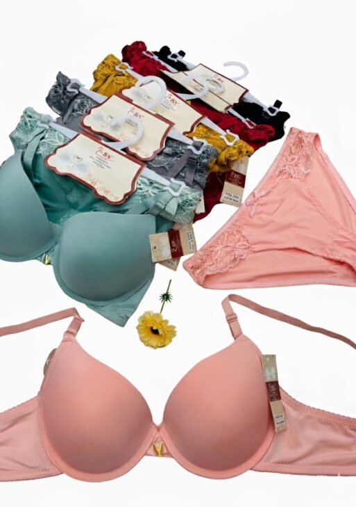 Pack of 6 - Solid Color Cup Lace Bra Panty Set