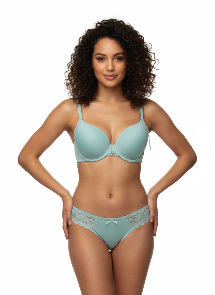 Pack of 6 - Solid Color Cup Lace Bra Panty Set