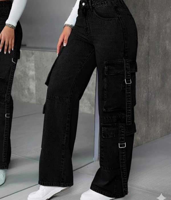 Black jeans 8 pockets for women