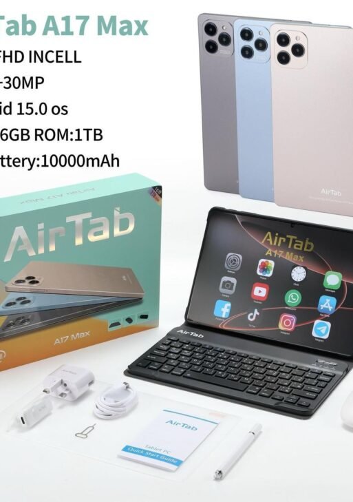 A17 MAX Smart Tablet 10.1-FHD Inch Display 10000mAh Battery 16GB RAM 1TB ROM