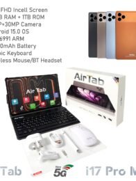 تابلت AirTab i17 Pro Max 24GB ثنائي الشريحة الذاكرة: 24 جيجا بايت رام + 1 تيرا بايت ROM الكاميرا: 13 ميجا بكسل أمامية + 30 ميجا بكسل خلفية لإجراء مكالمات عالية الدقة والتصوير الواضح