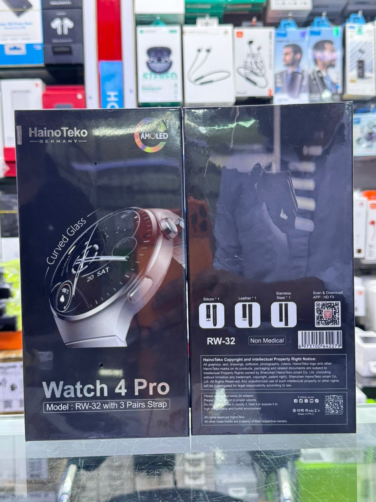 Original Haino Teko Germany Smart Watch 4 pro RW-32 with AMOLED Curved Glass with 3 pairs Strap - Image 4