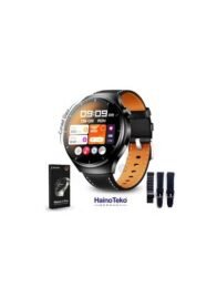 ساعة هاينو تيكو ألمانيا الذكية 4 برو RW-32 مع زجاج منحني AMOLED مع 3 أزواج من الأشرطة